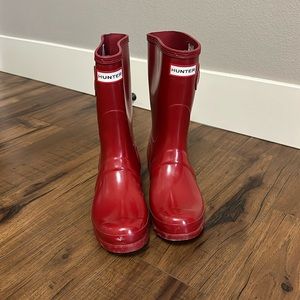 Red hunter boots